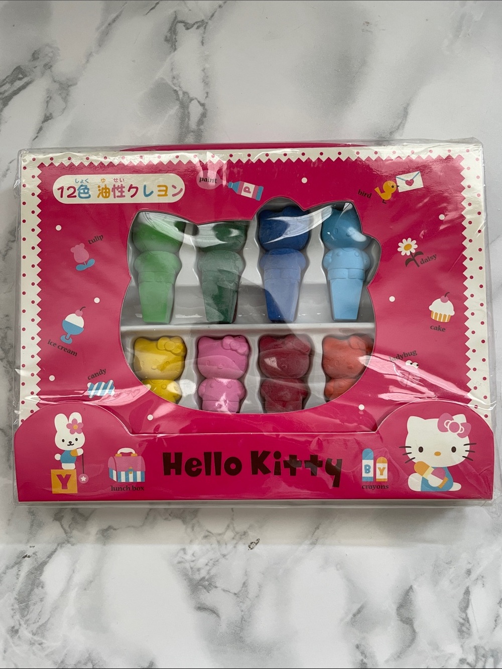 2008 Hello Kitty SANRIO 12 Colour Crayon Pen NEW IN BOX